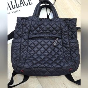 MZ Wallace Black Metro Convertible Backpack